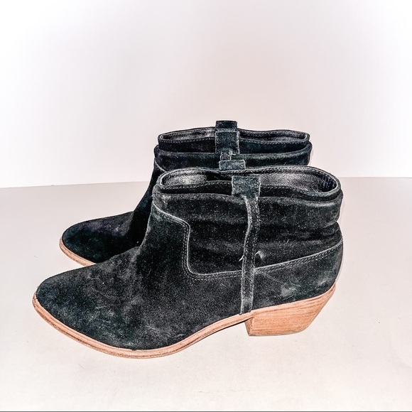 Joie Black Suede Booties SZ 38.5 - Picture 1 of 8